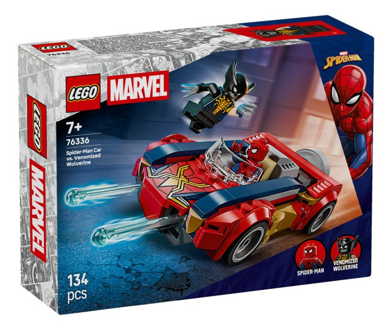 76336 LEGO SUPER-EROI MARVEL AUTO DI SPIDER-MAN VS.VENOMIZED WOLVERINE