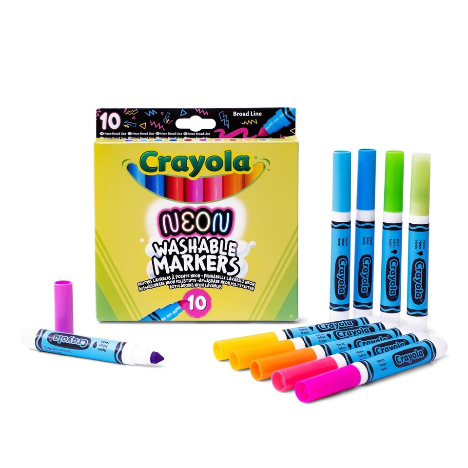 10 PENNARELLI PUNTA MAXI LAVABILI NEON