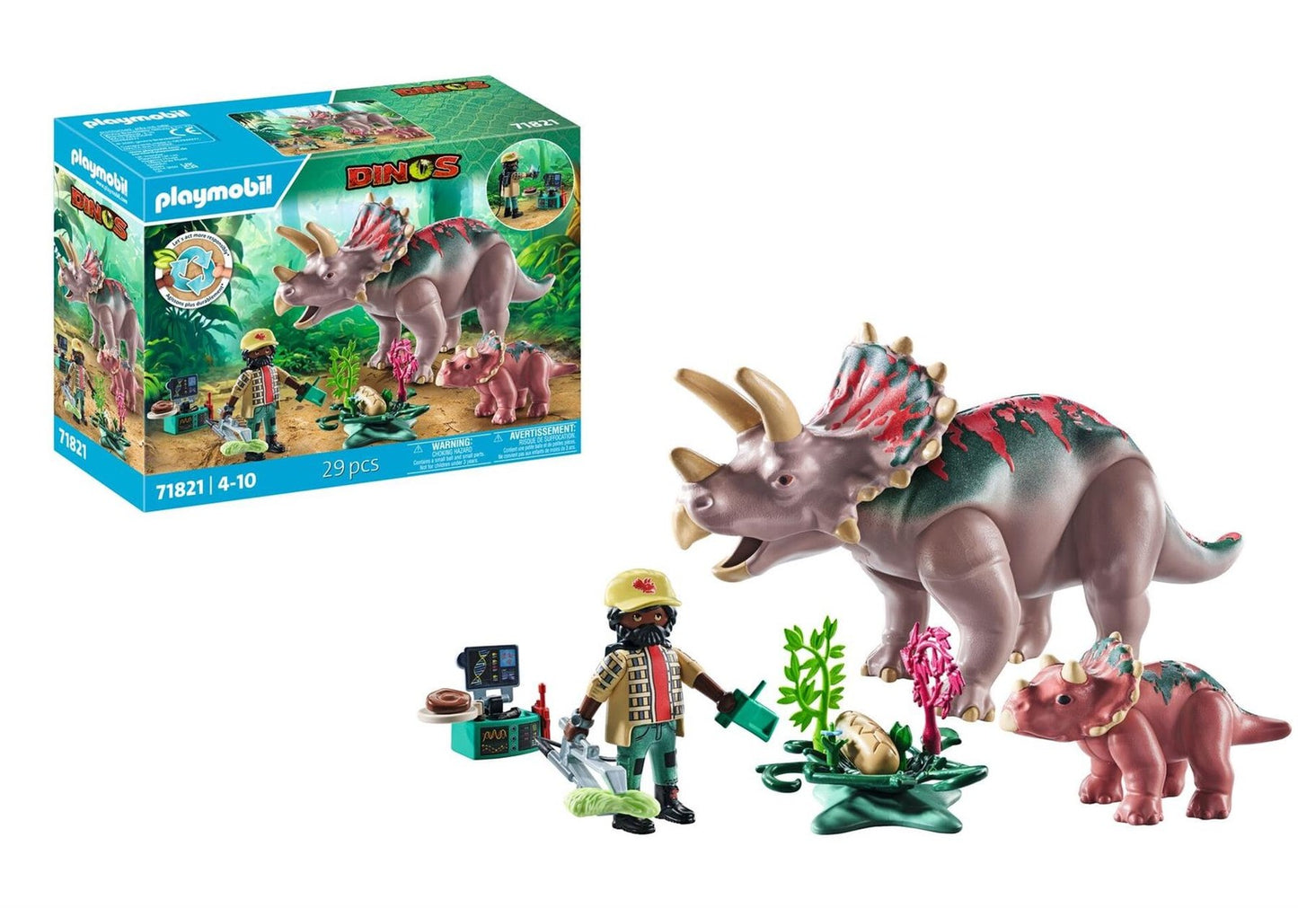 PLAYMOBIL DINOS 71821 TRICERATOPO E CUCCIOLO 