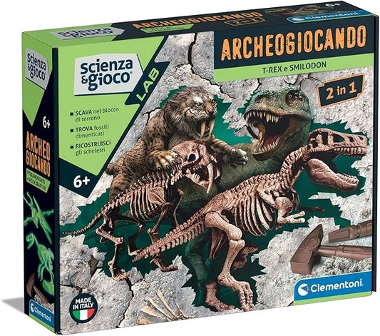 ARCHEOGIOCANDO- T-REX E SMILODONTE 2IN1