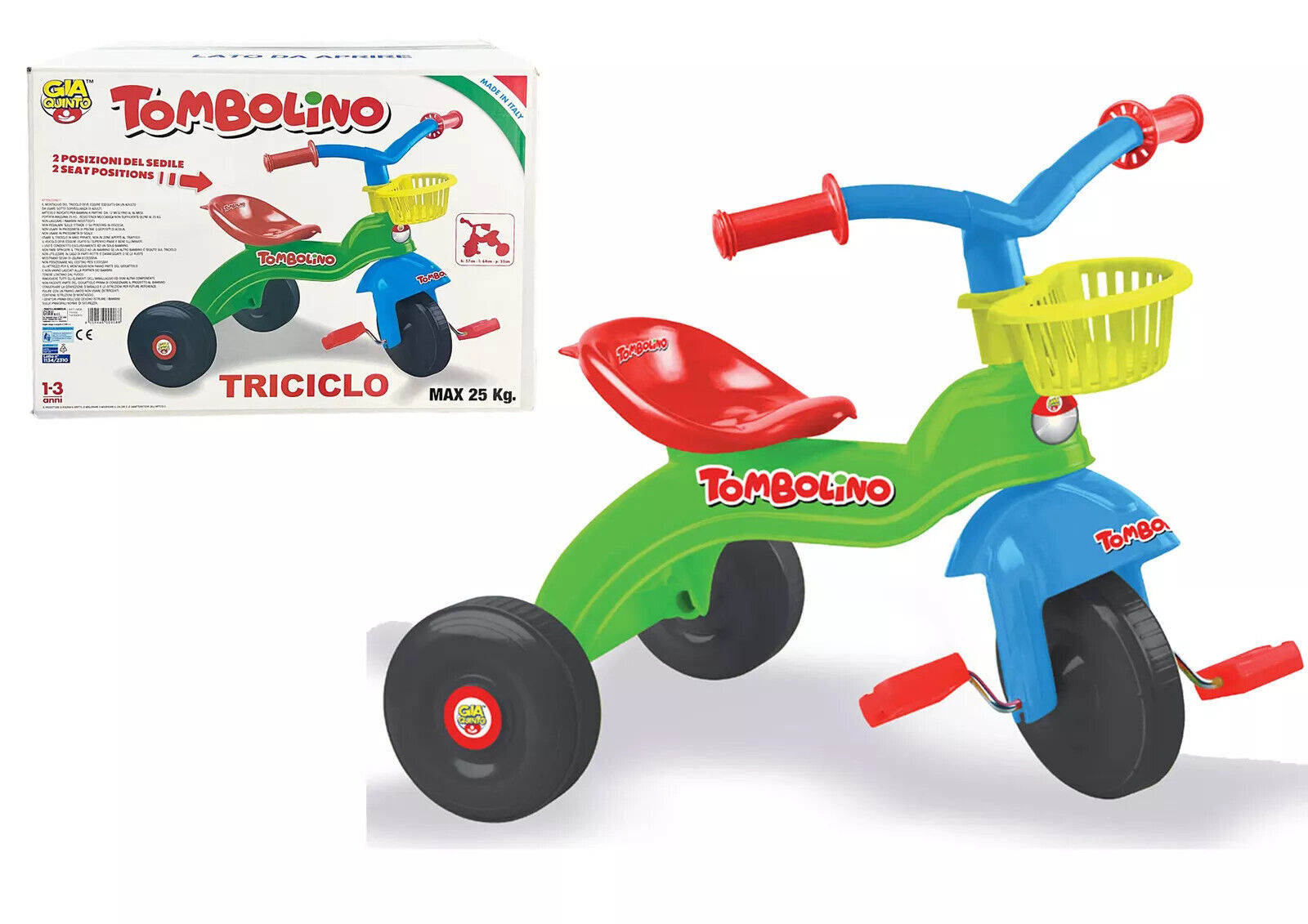 TRICICLO TOMBOLINO FUN COLORS 