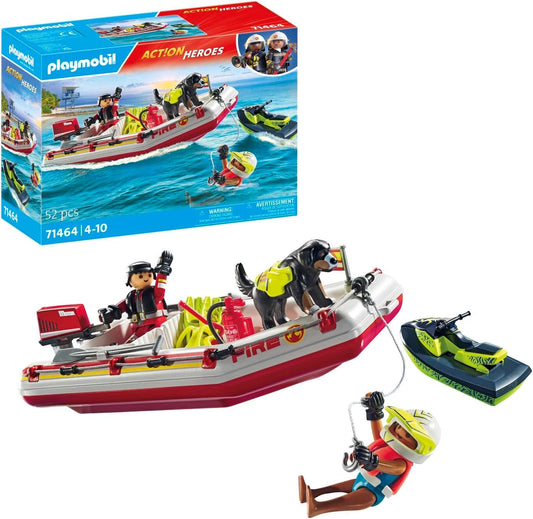 PLAYMOBIL 71464 GOMMONE DEI POMPIERI E ACQUA SCOOTER
