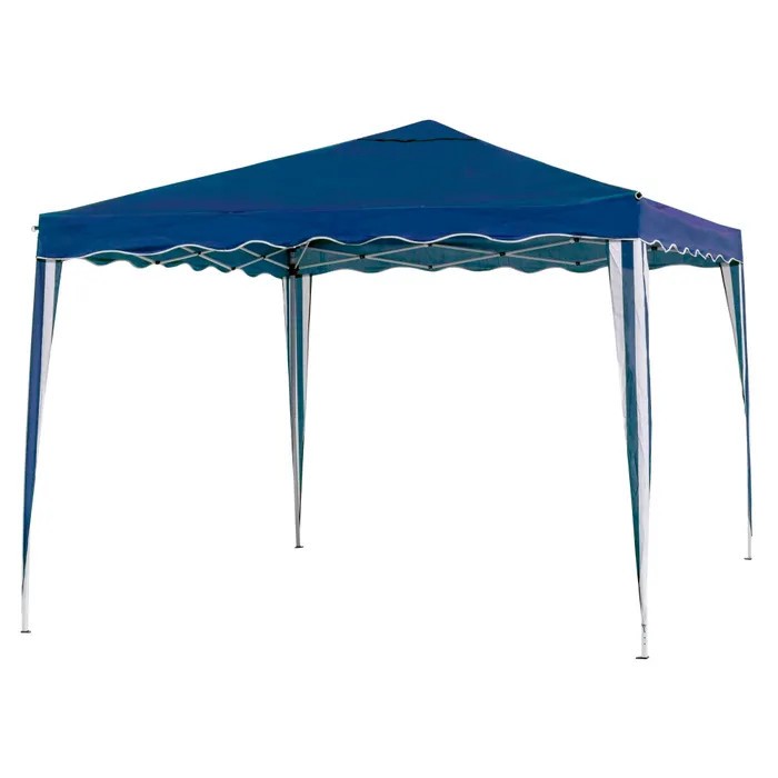 GAZEBO PIEGHEVOLE ACCIAIO AZUL 300X300X250