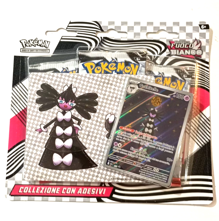 POKEMON COLLEZIONE CON ADESIVI FUOCO BIANCO