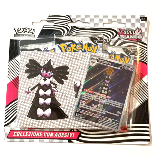 POKEMON COLLEZIONE CON ADESIVI FUOCO BIANCO