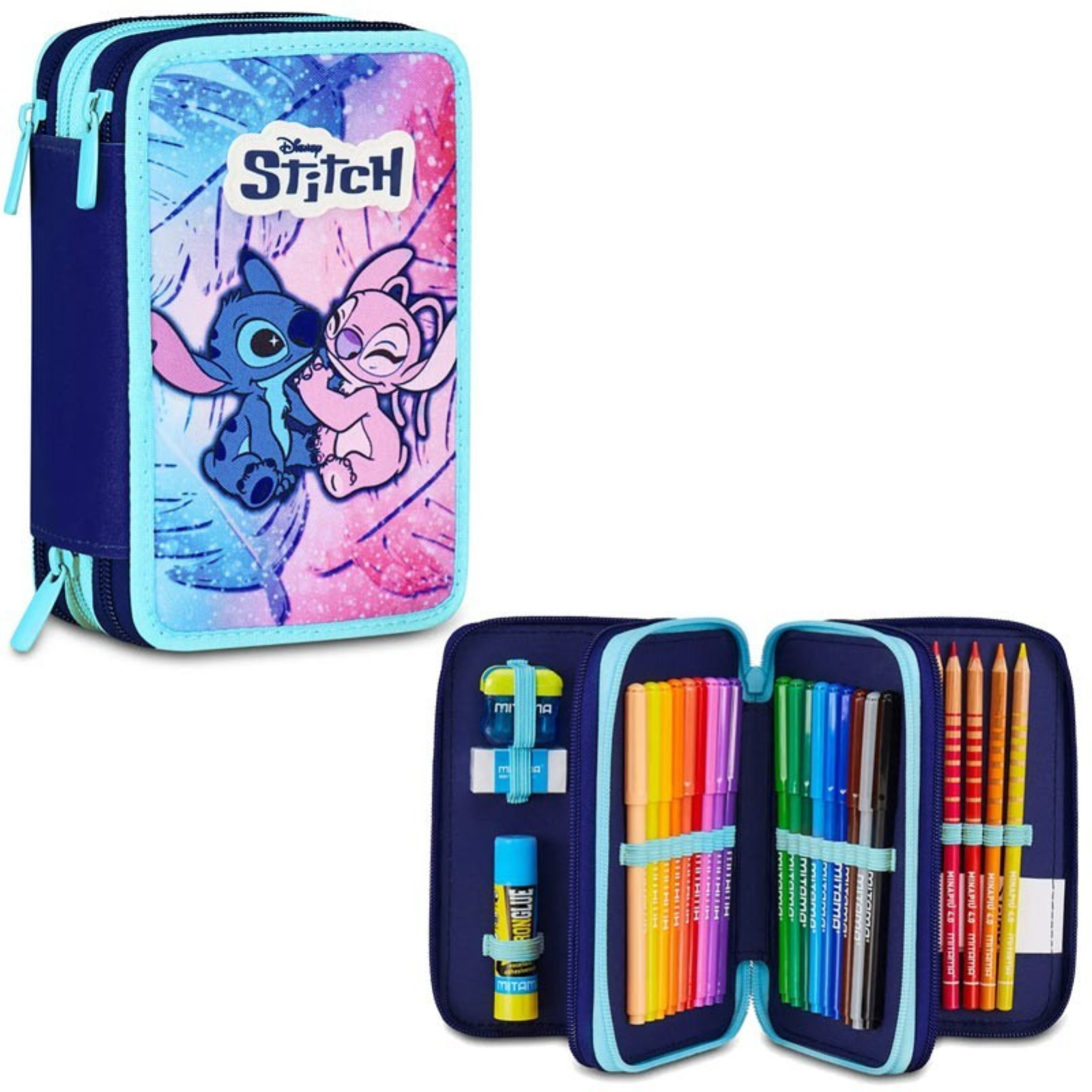 SEVEN ASTUCCIO 3 ZIP LILO E STITCH 