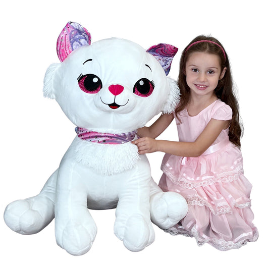 GATTO PELUCHE BIANCO 60 CM