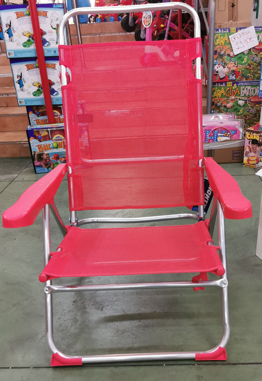 SEDIA 4 POSIZIONI ALTA 61*54*100 CM - ROSSA