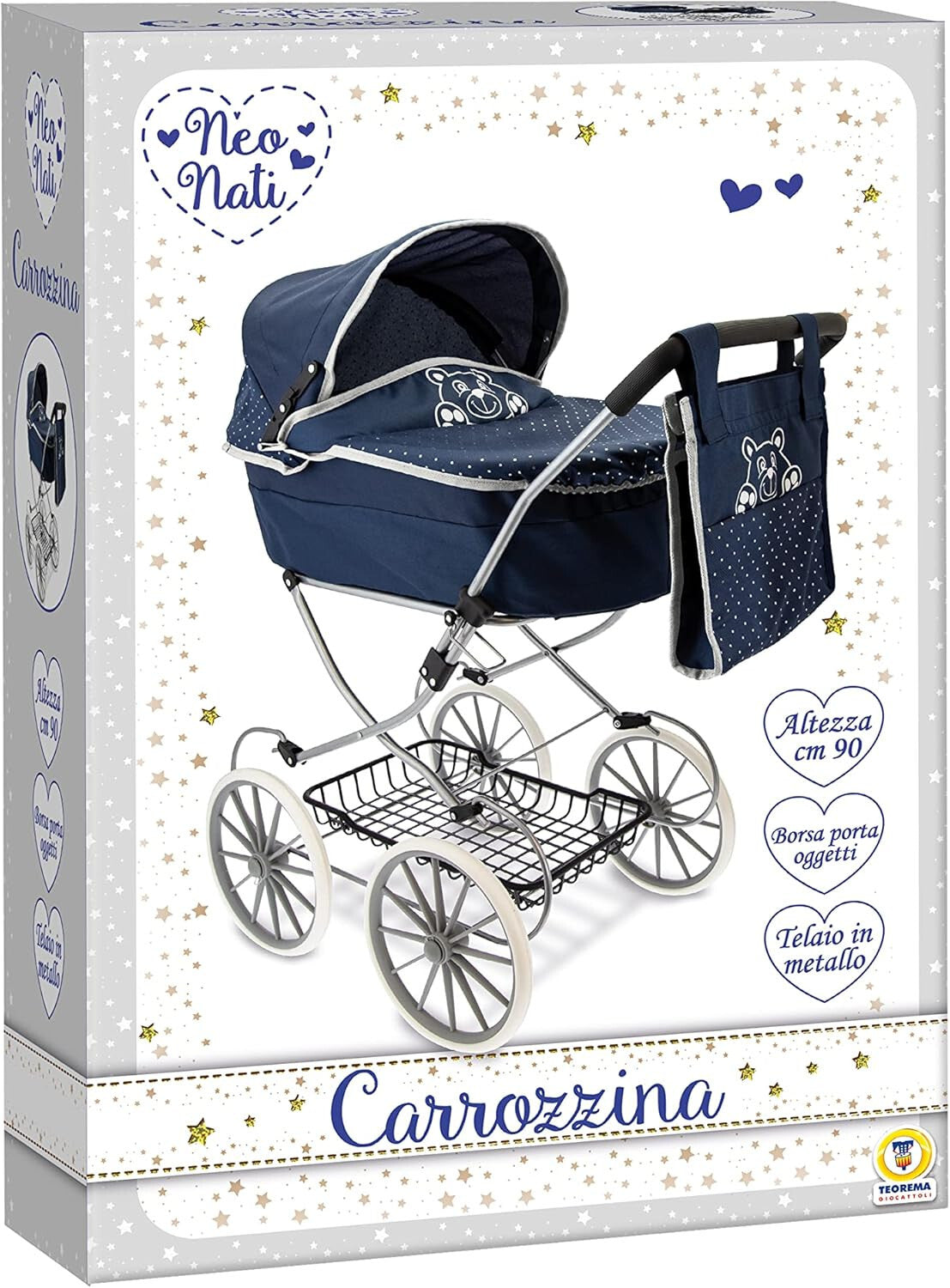 CARROZZINA CLASSICA BLU IN METALLO