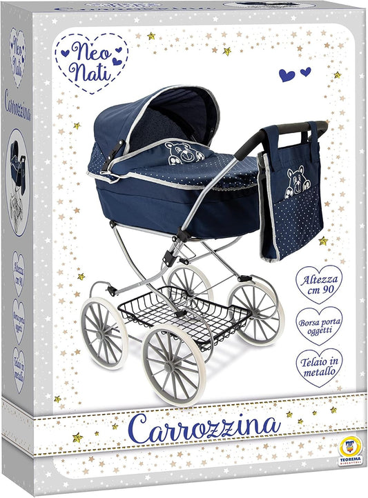 CARROZZINA CLASSICA BLU IN METALLO