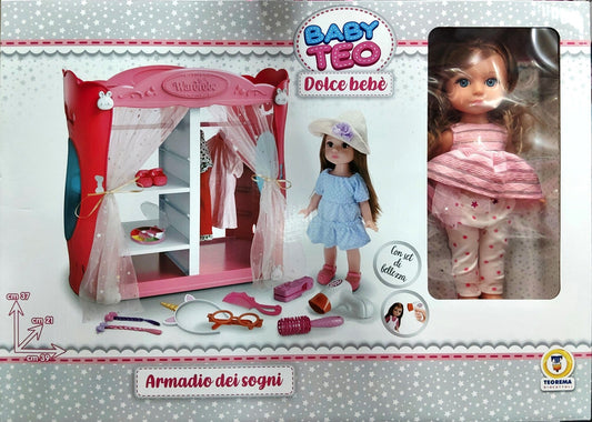 BAMBOLA CON ARMADIO E ACCESSORI