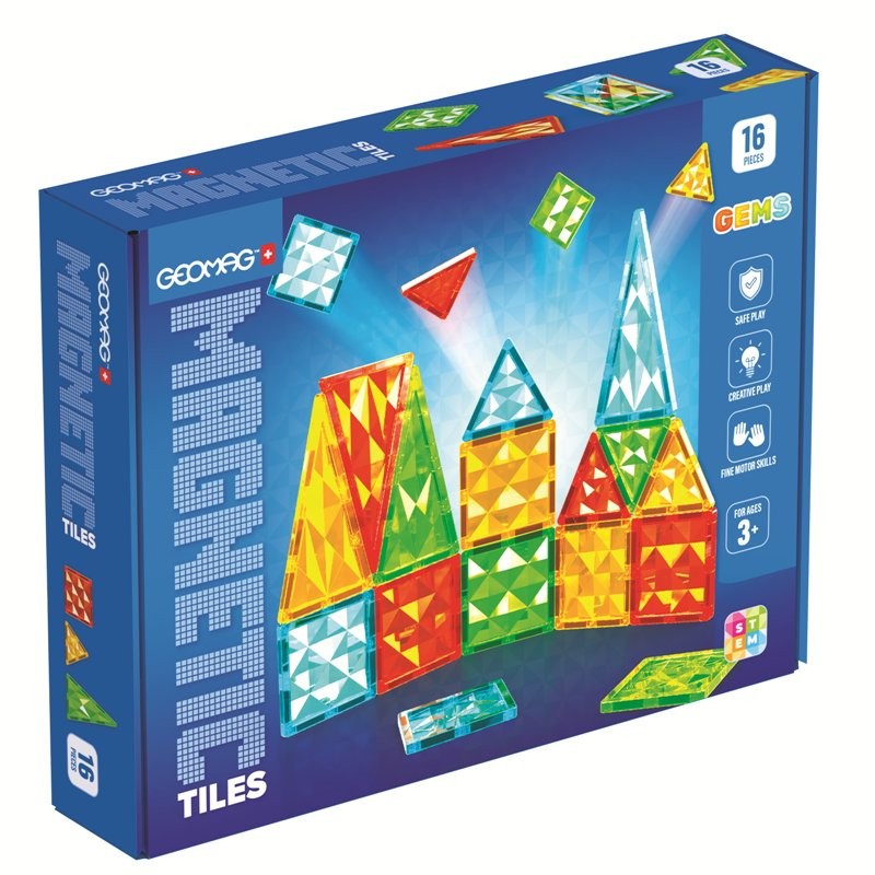 MAGNETIC TILES GEMS 16 PEZZI