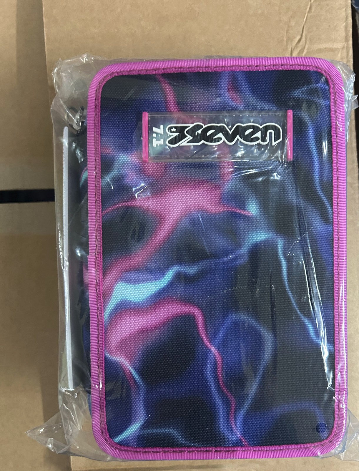 ASTUCCIO 3 ZIP SEVEN GIRL CON SFUMATURE VIOLA ROSA E AZZURRE