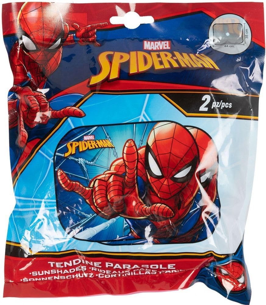 COPPIA TENDINE AUTO PARASOLE LATERALI SPIDERMAN