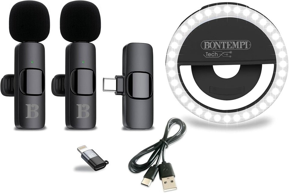 ANELLO DI LUCE CON MICROFONI WIRELESS