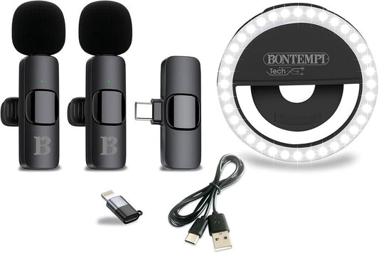 ANELLO DI LUCE CON MICROFONI WIRELESS