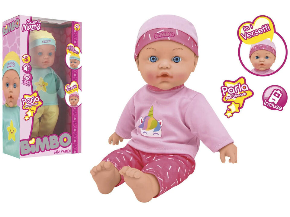 BAMBOLA 41 CM PARLANTE VENDITA UNITARIA COLORE CASUALE