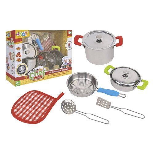 PENTOLINE IN METALLO CON ACCESSORI CUCINA 8 PZ