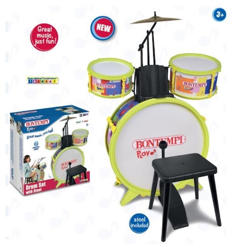 BATTERIA CLASSICA 4 ELEMENTI CON SGABELLO E BACCHETTE