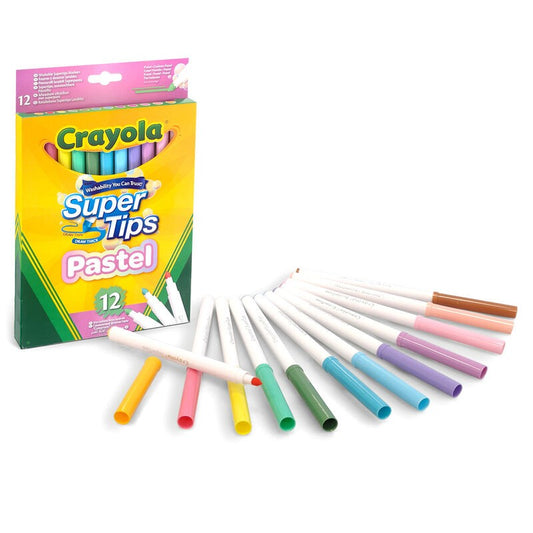 12 PENNARELLI SUPER PUNTA COLORI PASTELLO