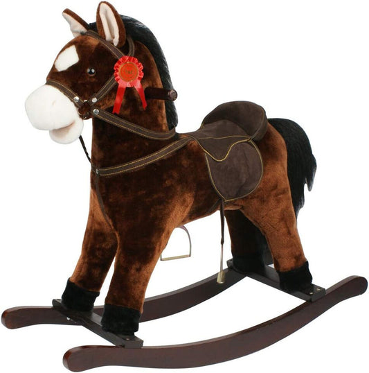 CAVALLO A DONDOLO C/SUONI MARRONE SCURO