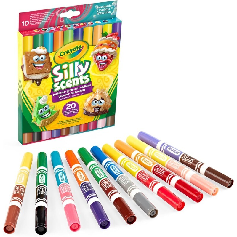 10 PENNARELLI LAVABILI DOPPIA PUNTA MAXI SILLY SCENTS 