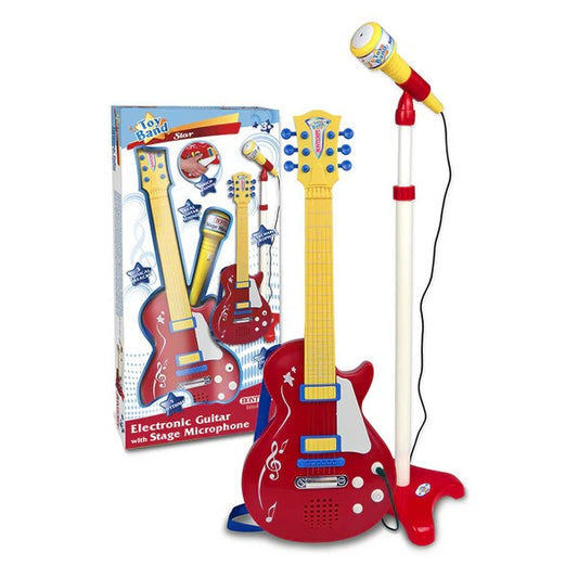 CHITARRA ROCK CON MICROFONO ROSSA
