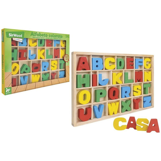 LETTERE ALFABETO IN LEGNO 52PZ 